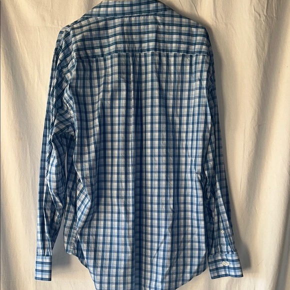 Peter Millar Men's Blue and White Plaid Shirt - Picture 5 of 7